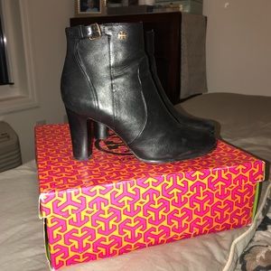 Tory Burch Black Leather Ankle Boots